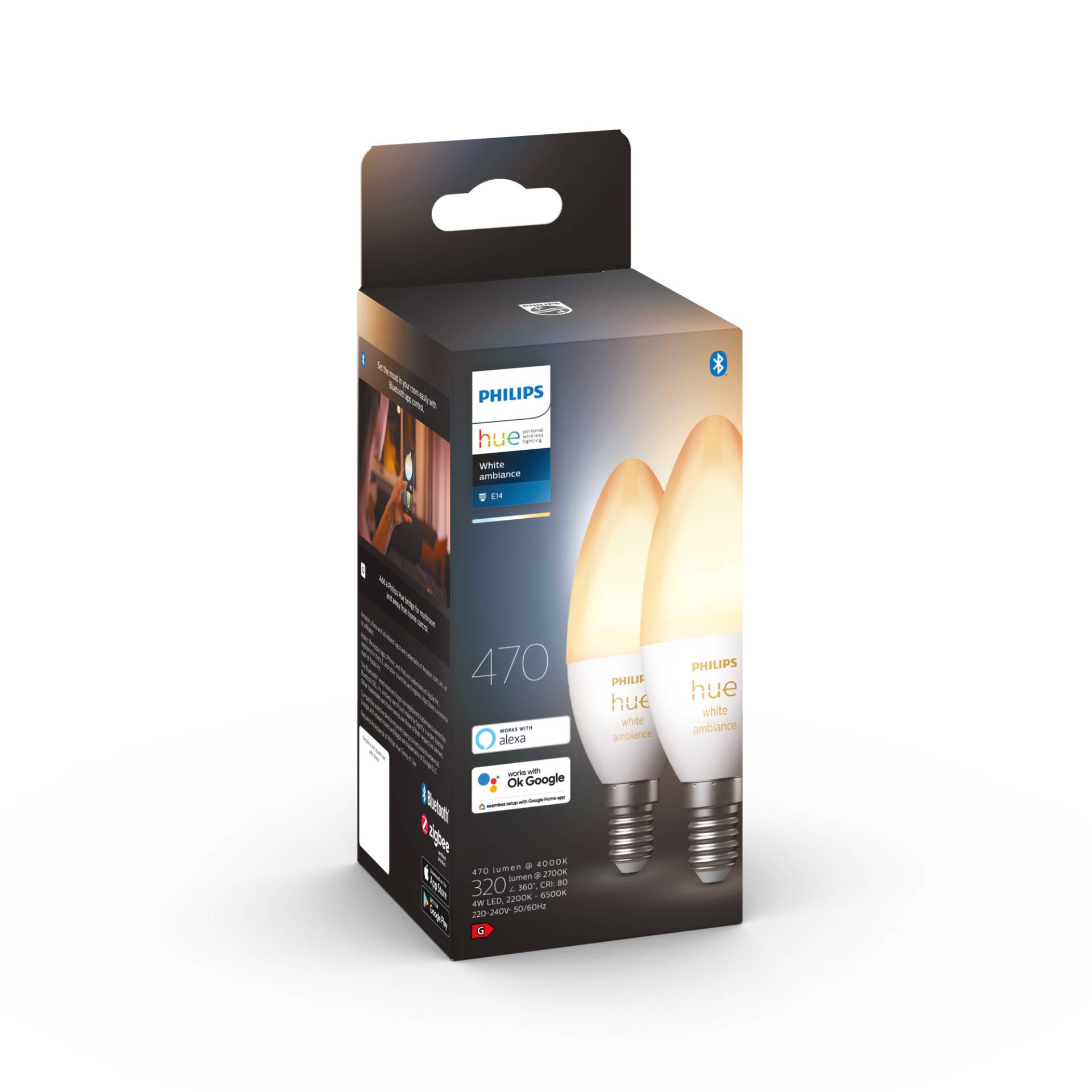 Philips LED-Lampe 'Hue White Ambiance' E14 5,2 W, 2er-Pack Philips LED-Lampe 'Hue White Ambiance' E14 5,2 W, 2er-Pack von Philips
