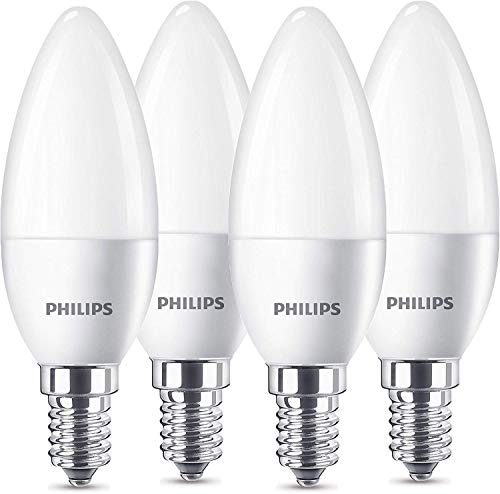 Philips LED Lampe ersetzt 40W, E14, warmweiß (2700 Kelvin), 470 Lumen, Kerze, Viererpack von Philips Lighting