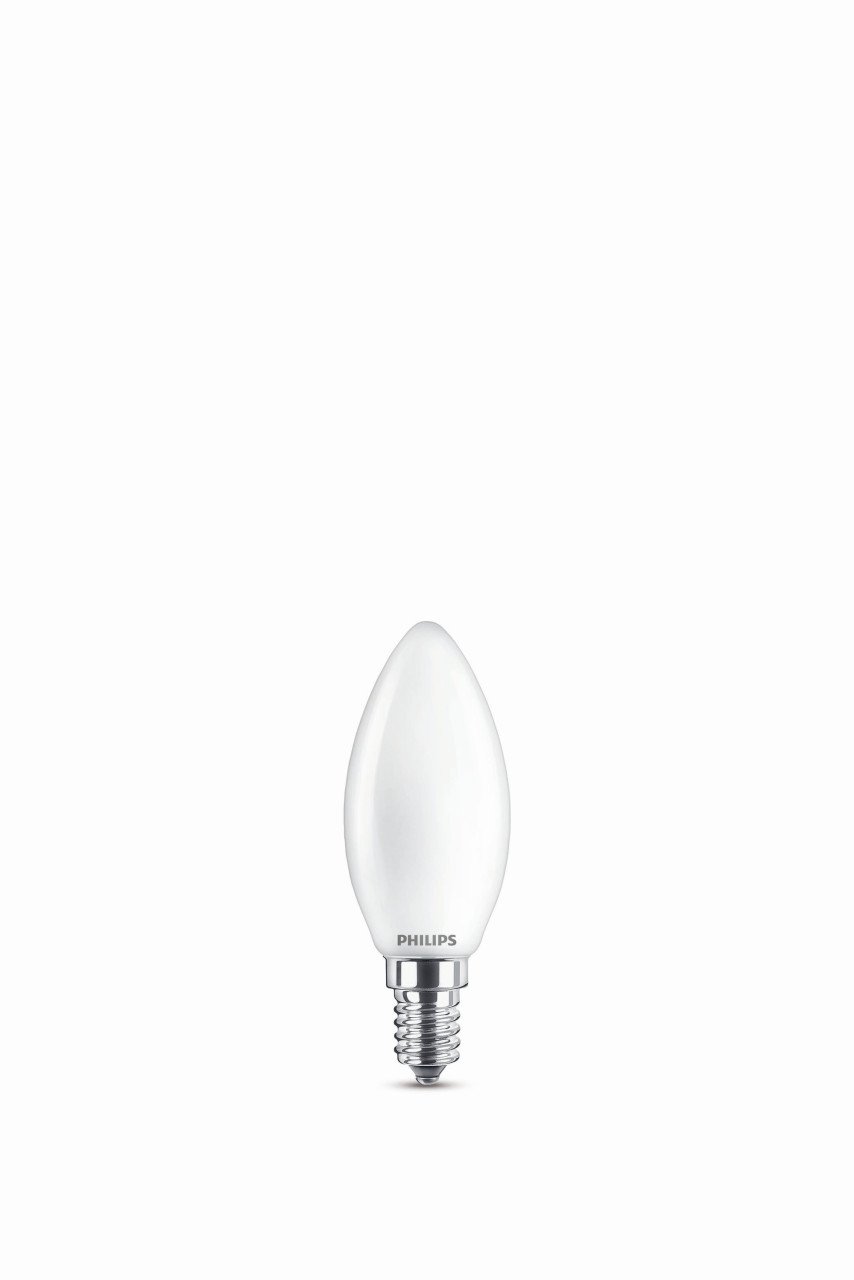Philips LED-Leuchtmittel Filament Kerzenform B35 E14 2,2W warmweiß matt von Philips