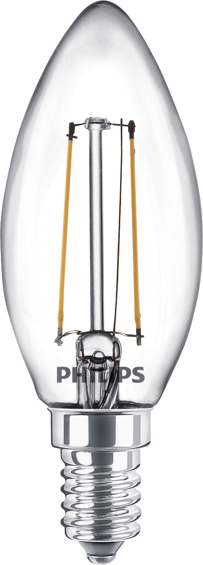 Philips LED-Leuchtmittel Filament Kerzenform B35 E14 2W warmweiß von Philips