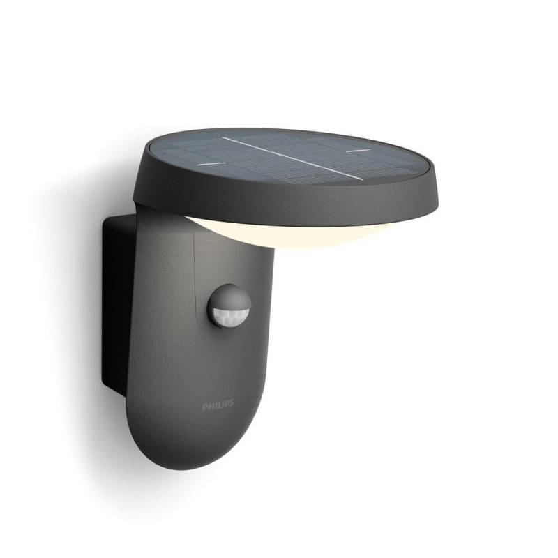 Philips LED Solar-Außenwandleuchte Tyle anthrazit 18,8 x 18,4 x 15,8 cm mit Bewegungsmelder von Philips