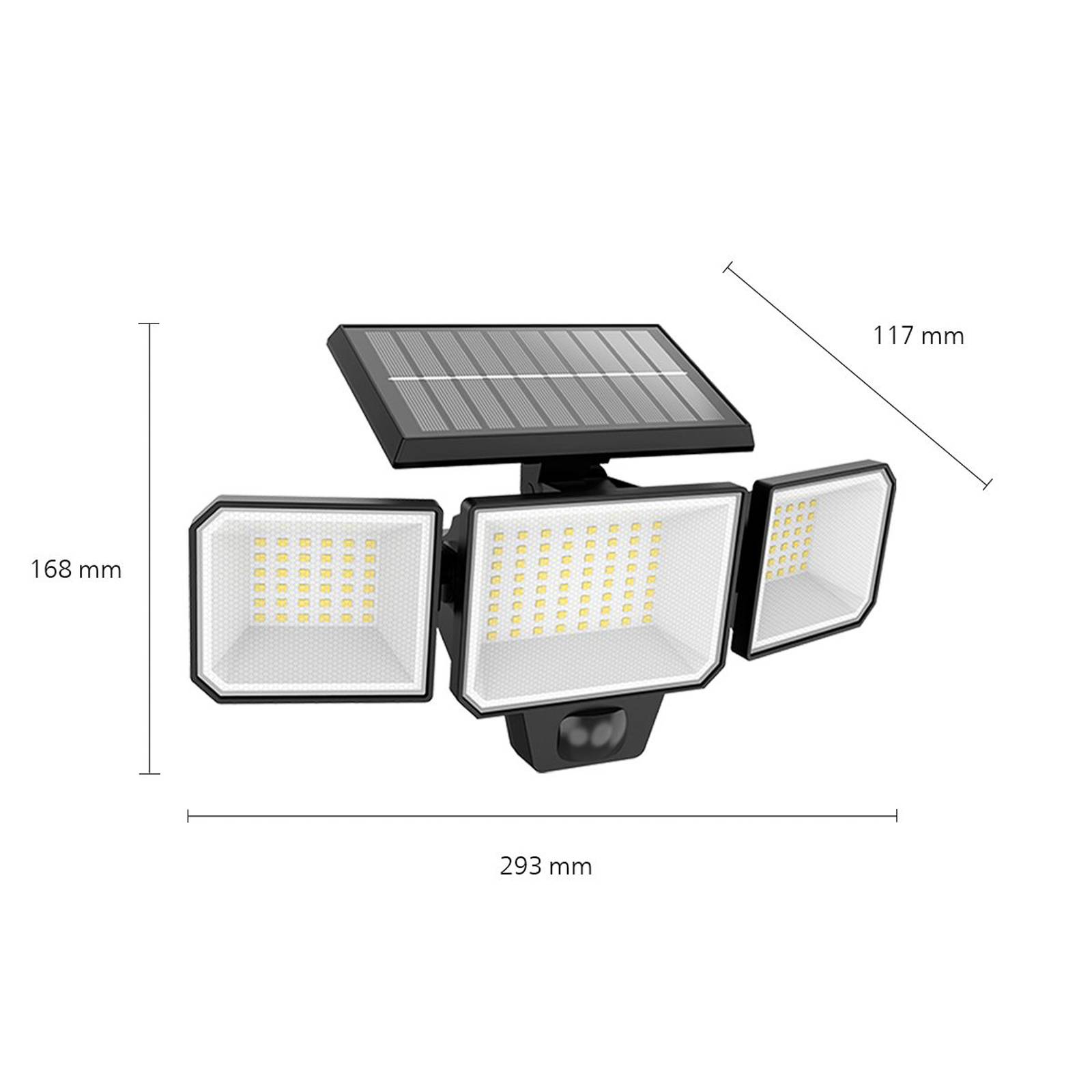 Philips LED-Solar-Wandleuchte Nysil, 3-flammig, Sensor von Philips