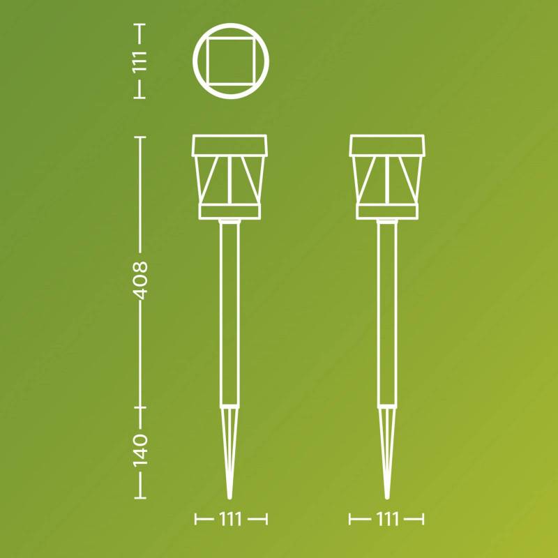 Philips LED-Solarleuchte Avery, Erdspieß, schwarz, IP44 von Philips