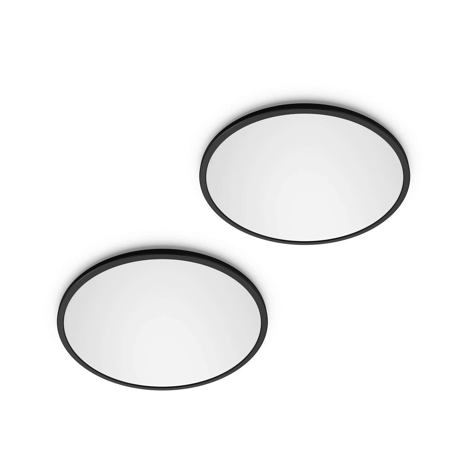 Philips LED SuperSlim 2er-Set schwarz IP44 Ø 30cm 2.700K von Philips