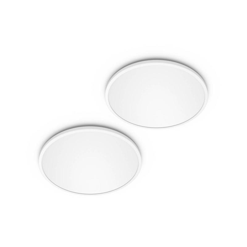 Philips LED SuperSlim 2er-Set weiß IP44 Ø 25cm 2.700K von Philips