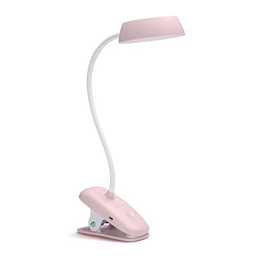 Philips LED-Tischleuchte Donutclip, 2,3W, flexibel formbar, kühlweißes Licht (4.000K), dimbar, pink von Philips Lighting