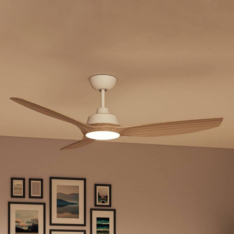 Philips LED-Ventilator Olas, Ø 132 cm, braun/weiß, leise von Philips