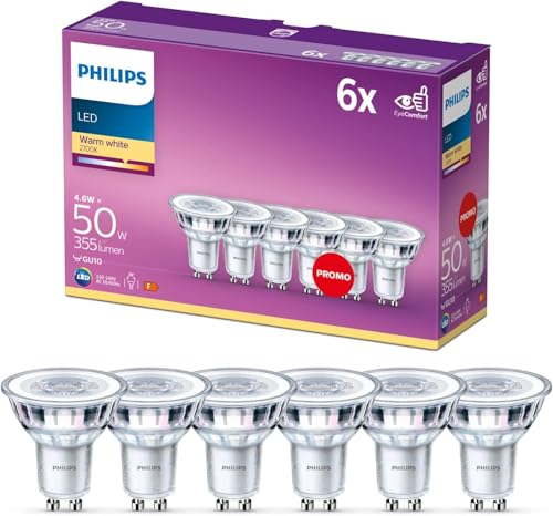 Philips LED Classic GU10 Lampe, 50 W, Reflektor, warmweiß, 6er Pack von Philips Lighting