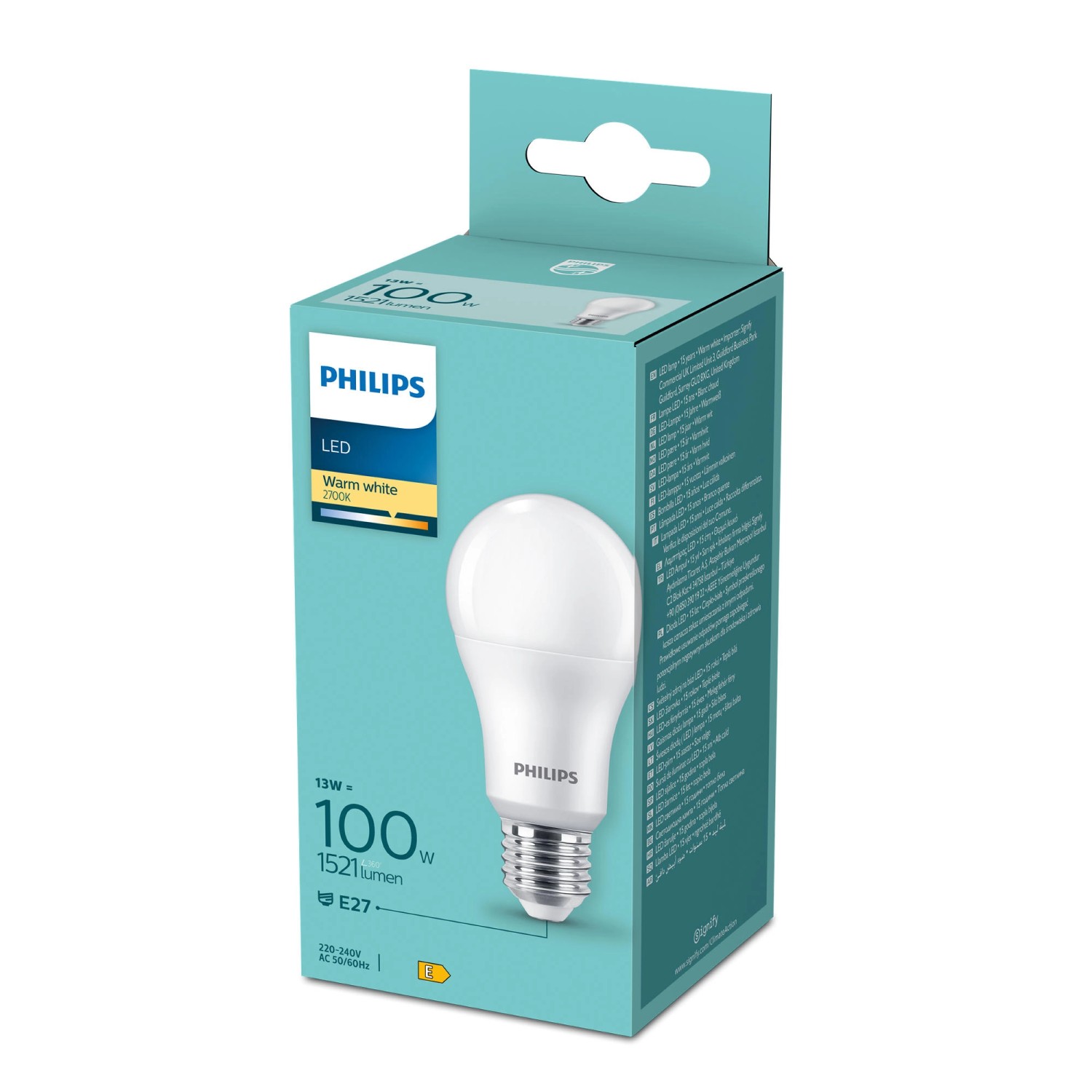 Philips Leuchtmittel E27 Glühlampenform 2.700 K 1521 lm 13 W Philips Leuchtmittel E27 Glühlampenform 2.700 K 1521 lm 13 W von Philips