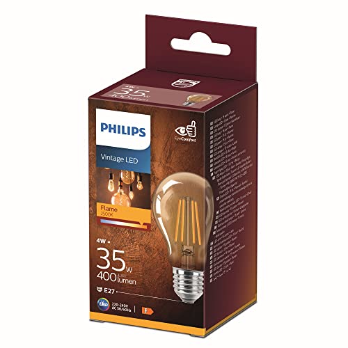 Philips LED Classic E27 Vintage Lampe, 35 W, A60, Vintage Dekolampe, gold, warmweiß von Philips Lighting