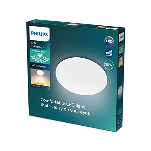 Philips LED Moire Deckenleuchte, 17W, 1700lm, kühlweißes Licht (4000K), Nickel von Philips Lighting