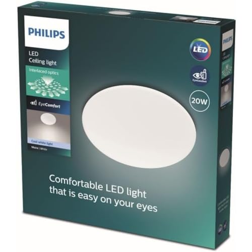 Philips Moire Wand- und Deckenleuchte, 20 W, rund, kaltweiß, weiß von Philips