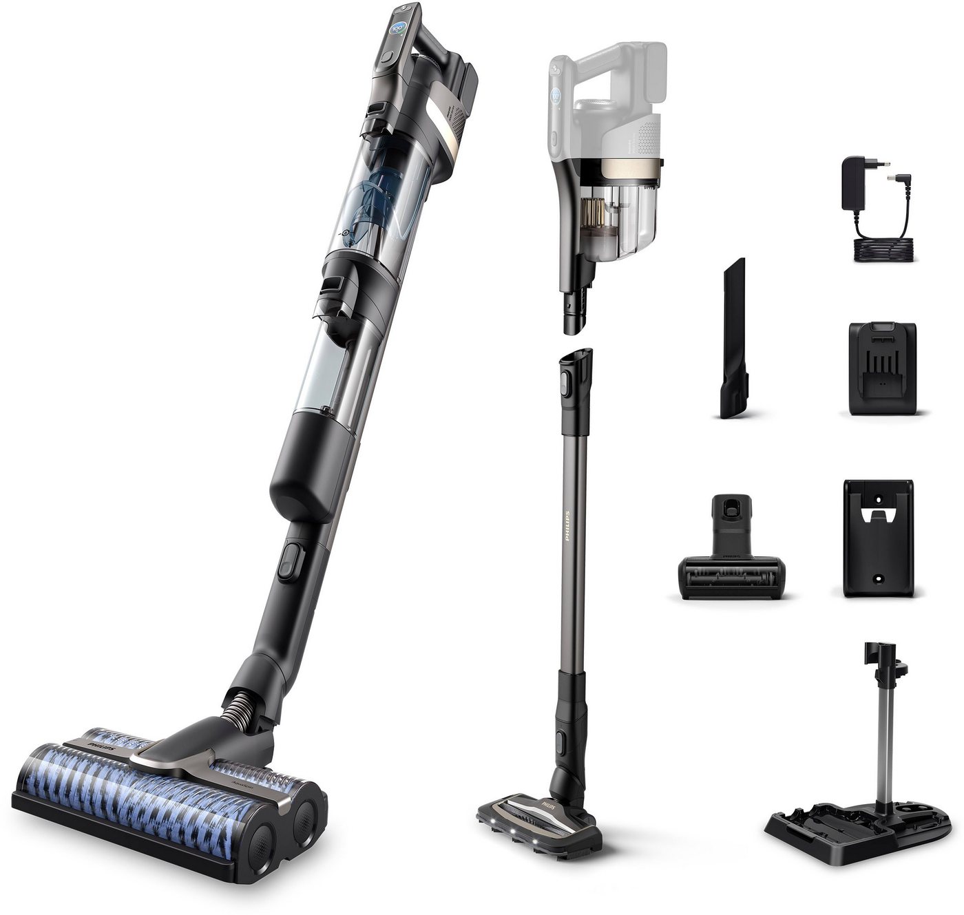 Philips Nass-Trocken-Akkusauger AquaTrio Cordless 9000 Series XW9383, 3-in-1 Saugen und Wischen in einem Zug von Philips