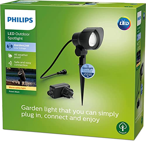 Philips GardenLink Außenspot, Niedervolt, 2700K, Anthrazit, 1-er Pack, Erweiterung von PHILIPS