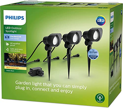 Philips GardenLink Niedervolt Spot, Außenleuchte, 2700K, Anthrazit, 3-er Pack von PHILIPS