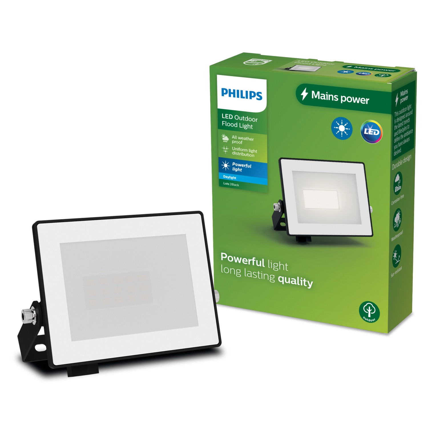 Philips Outdoor Flutlicht Lois 5.000 K 950 lm Schwarz von Philips