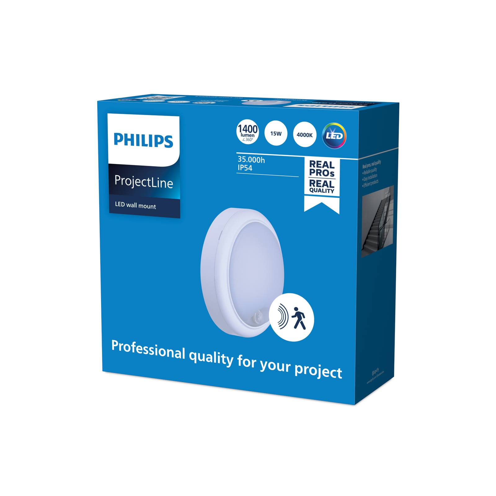 Philips ProjectLine Wandleuchte Sensor Ø18,2cm 840 von Philips