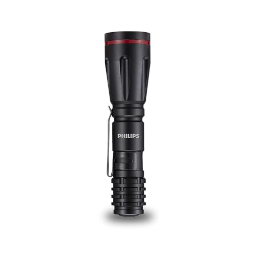 Philips SFL1001P/10 Taschenlampe - Led Taschenlampe mit 2 AA-Batterien (im Lieferumfang enthalten) - 160 Lumen - Schwarz von Philips