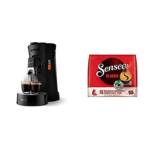 Philips Senseo Select CSA240/60 Kaffeepadmaschine (schwarz) + Senseo Pads Classic, 160 Kaffeepads, 10er Pack, 10 x 16 Getränke von Philips