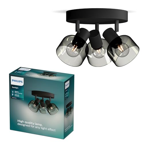 Philips Sleet LED 3er Spotleuchte auf runder Platte, E14 Lampe nicht enthalten, Schwarz, IP20 Philips Sleet LED 3er Spotleuchte auf runder Platte, E14 Lampe nicht enthalten, Schwarz, IP20 von Philips