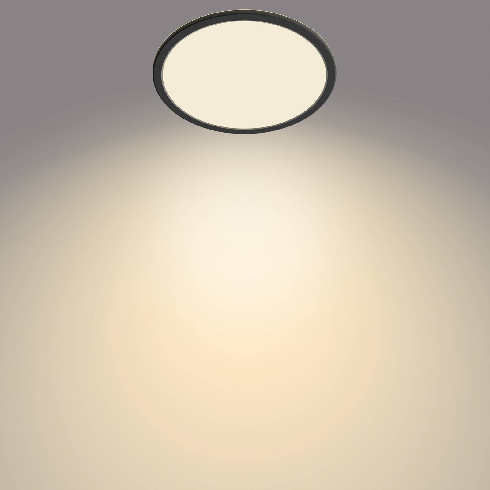 Philips SuperSlim LED-Deckenlampe, IP44, Ø 24,5 cm, schwarz von Philips