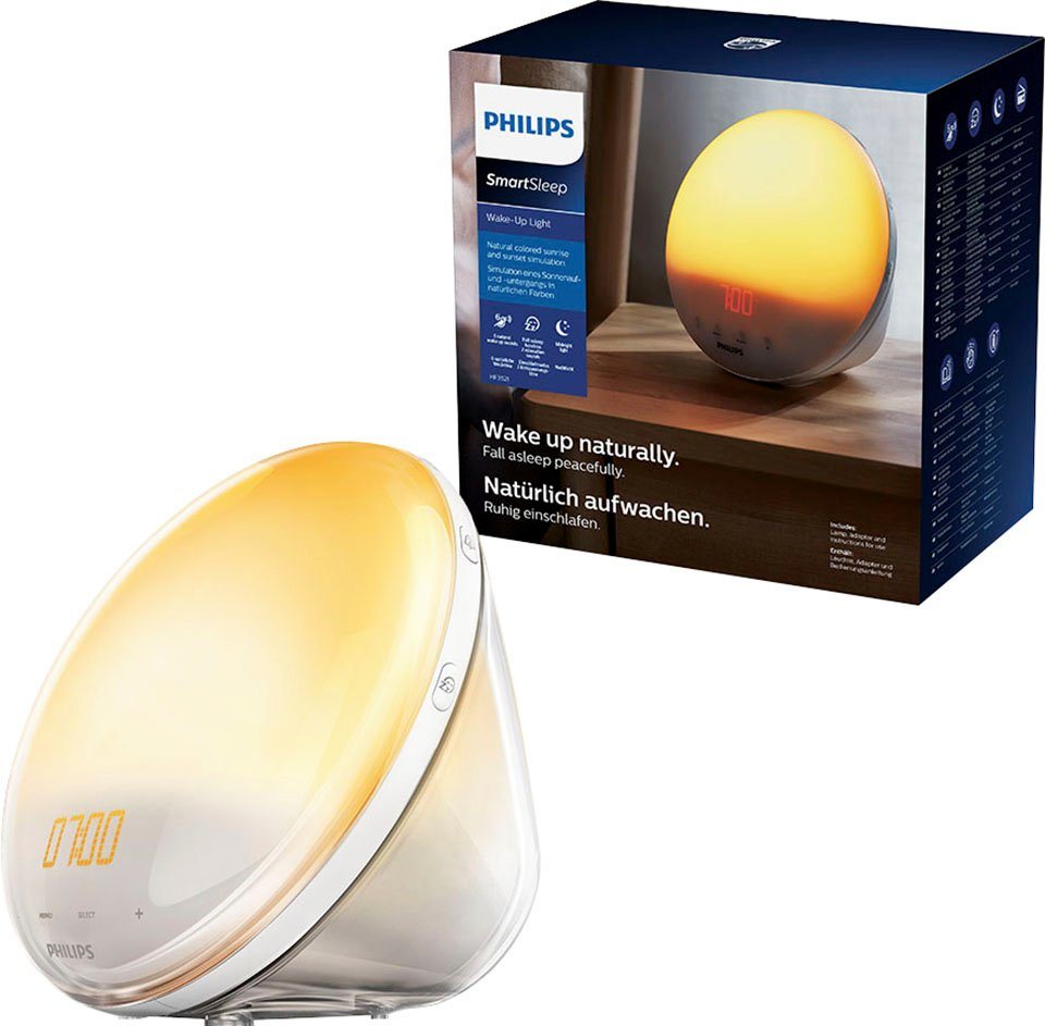 Philips Tageslichtwecker SmartSleep HF3521/01 mit 6 natürlichen Wecktönen, UKW Radio und 20 Lichteinstellungen von Philips