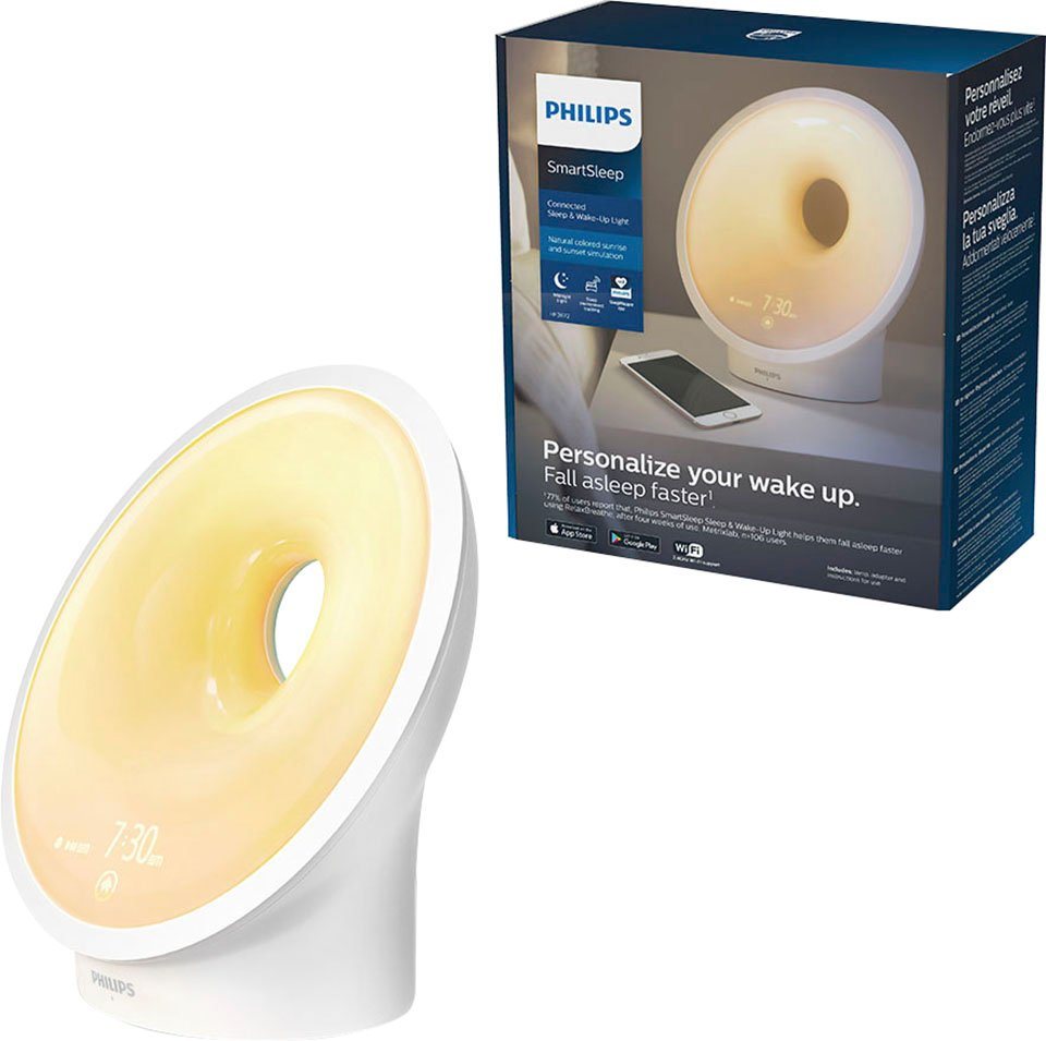 Philips Tageslichtwecker SmartSleep HF3672/01 mit 8 natürlichen Wecktönen, UKW Radio und 25 Lichteinstellungen von Philips