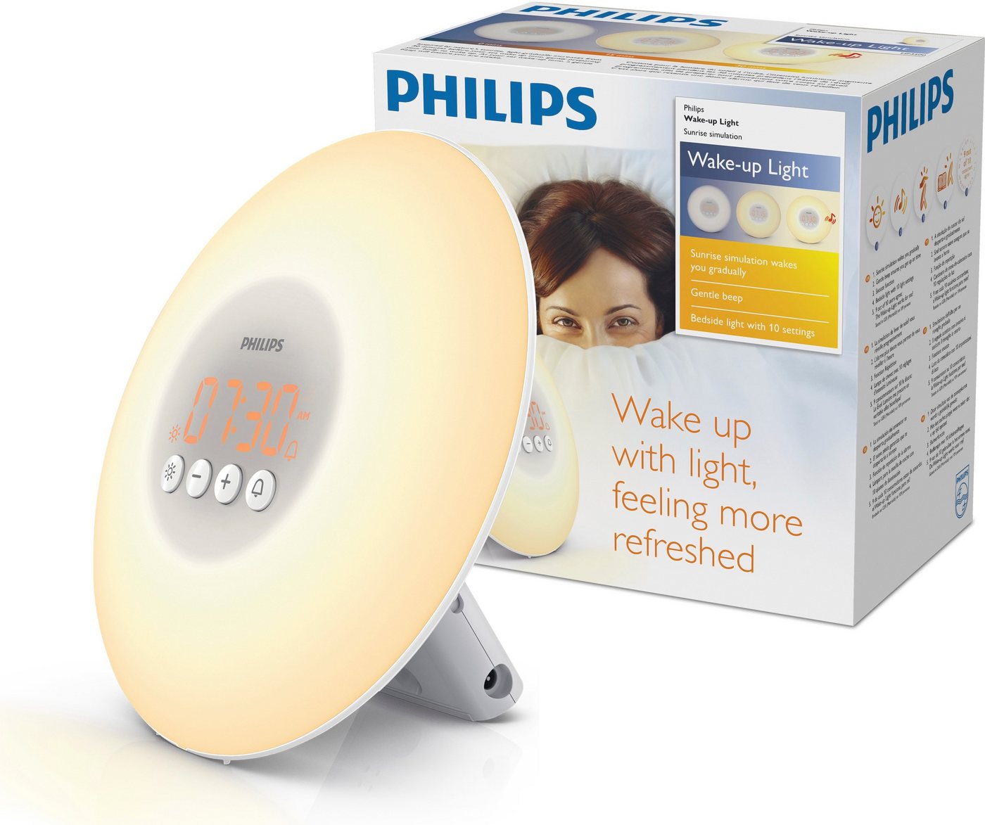 Philips Tageslichtwecker Wake-up Light HF3500/01 mit 10 Helligkeitseinstellungen und Schlummerfunktion von Philips