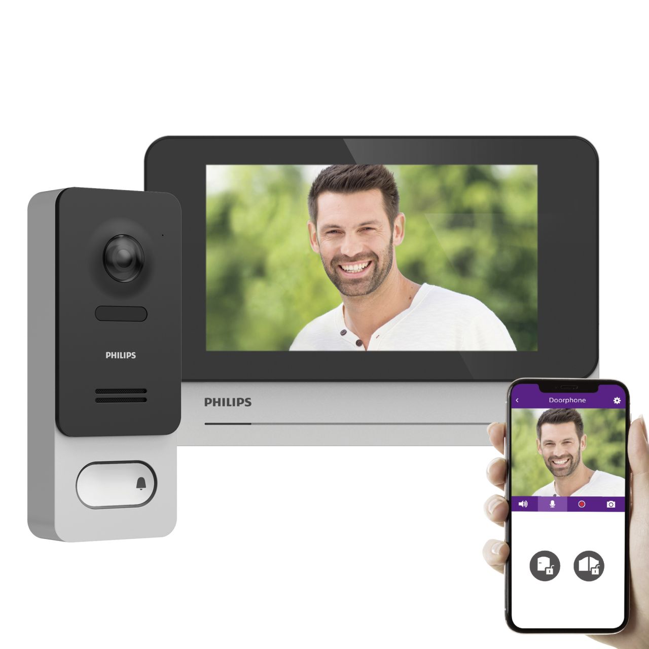 Philips Türsprechanlage WelcomeEye Wireless Video-Türsprechanlage, 7 Zoll Touchscreen von Philips