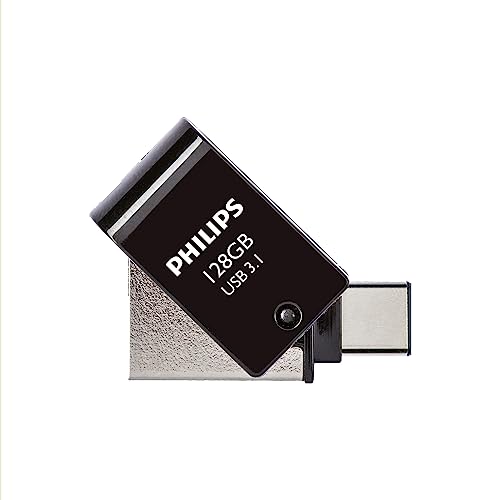 Philips 2-in-1 OTG Edition Ultra Speed USB-C/USB 3.1 duales USB-Flash-Laufwerk USB-Stick 128 GB für PC, Laptop, Computer, (Android) Smartphone, Tablet, Ultra Small, Lesegeschwindigkeit bis zu 180 MB/s von Philips