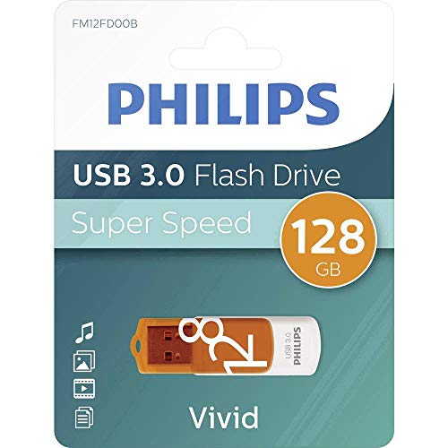 Philips Vivid Edition Super Speed 3.0 USB-Flash-Laufwerk 128 GB mit Schwenkkappe für PC, Laptop, Computer Data Storage, Lesegeschwindigkeit bis zu 100 MB/s von Philips