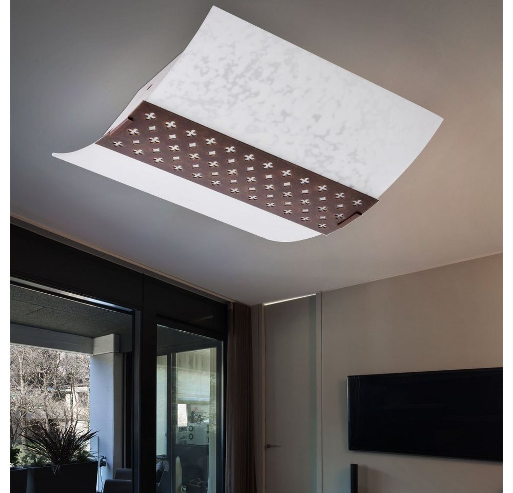 Philips LED Deckenleuchte, Leuchtmittel nicht inklusive, Design Decken Lampe Wohn Zimmer Beleuchtung Glas Strahler Flur Leuchte von Philips