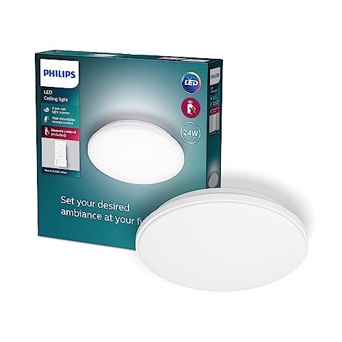 Philips Wincel Deckenleuchte, All-in-One, 24W, rund, weiß, inkl. Fernbedienung von Philips