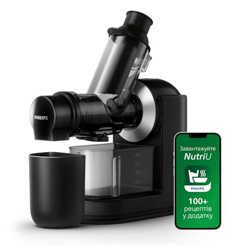 Philips Domestic Appliances HR1889/70 Slow Juicer, Entsafter für kaltes Pressen & maximale Nährstoffextraktion Schwarz von Philips Domestic Appliances