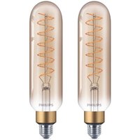 Led Lampe ersetzt 40W, E27 Röhrenform T65, gold, warmweiß, 470 Lumen, dimmbar, 2er Pack - yellow - Philips von Philips