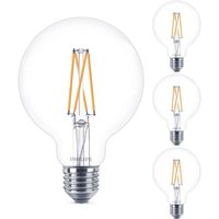 Led Lampe ersetzt 60 w, E27 Globe G93, klar, warmweiß, 810 Lumen, dimmbar, 4er Pack - transparent - Philips von Philips