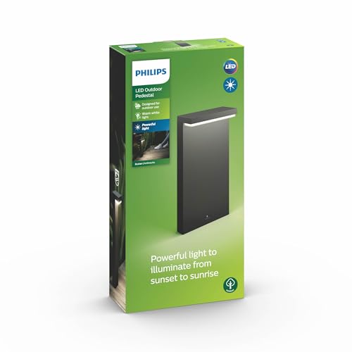 Philips Bustan Sockelleuchten für den Außenbereich, 9 W, 2700 K, warmweiß, wasserfest, anthrazit, IP44 wetterfest Philips Bustan Sockelleuchten für den Außenbereich, 9 W, 2700 K, warmweiß, wasserfest, anthrazit, IP44 wetterfest von Philips Lighting