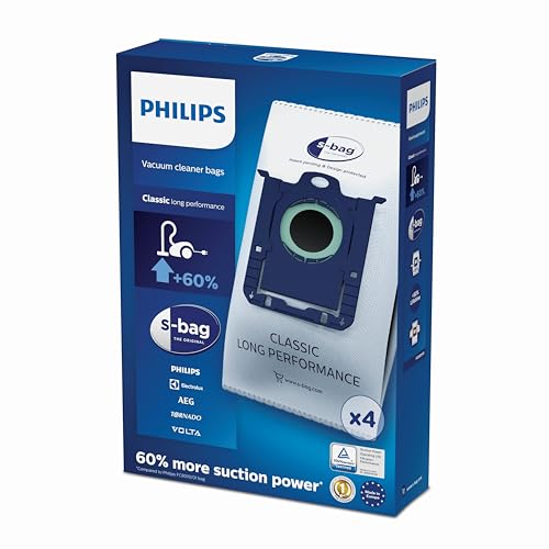 Philips Domestic Appliances FC8021/03 Einweg-Staubbeutel S-Bag Classic Long Performance - White, 4 Stück von Philips Domestic Appliances