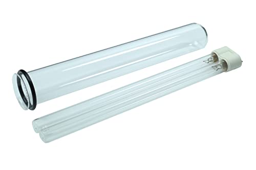Wacredo UVC Ersatzlampe18 Watt + Quarzglas für Oase Filtoclear 12000 inkl. Dichtung Komplettset Wasseraufbereitung | Filter | Wasserklärer | Leuchtmittel | UVC Gerät von Philips