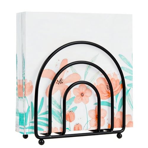 Aufrechter Serviettenhalter, Metalldraht, Bogen-Design, Papierserviettenspender, Ständer für Küche und Esstisch, Schwarz Aufrechter Serviettenhalter, Metalldraht, Bogen-Design, Papierserviettenspender, Ständer für Küche und Esstisch, Schwarz von Philo Fun