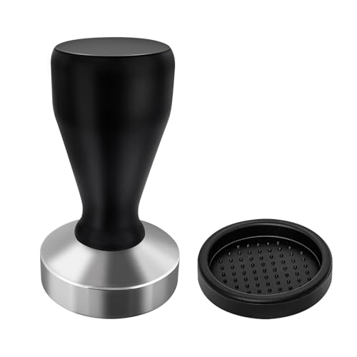 Philorn 51mm Kaffee Tamper aus Edelstahl, Espresso-Stampfer mit Silikonkissen, Kaffeemehlpresser mit Holzgriff, Espresso Tamper für Zuhause und Büro von Philorn