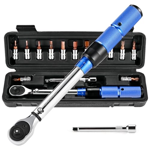 Philtool Drehmomentschlüssel Fahrrad 1/4 Zoll, 2-24Nm 15TLG Drehmomentschlüssel für Motorrad & Bike, ± 3% Fehlergenauigkeit, Torque Wrench Set mit 100mm Verlängerungsstange, Innensechskant, Torx-Bits Philtool Drehmomentschlüssel Fahrrad 1/4 Zoll, 2-24Nm 15TLG Drehmomentschlüssel für Motorrad & Bike, ± 3% Fehlergenauigkeit, Torque Wrench Set mit 100mm Verlängerungsstange, Innensechskant, Torx-Bits von Philtool