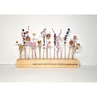 Trockenblumen Blumenleiste | Diy Tischdeko Wanddeko Getrocknete Blumen Holzleiste Sommer I Klassisch Personalisierbar von PhinasWuestenblume