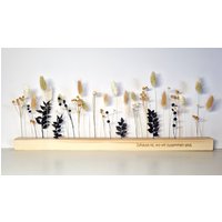 Trockenblumen Blumenleiste | Diy Tischdeko Wanddeko Getrocknete Blumen Holzleiste Sommer I Klassisch Personalisierbar von PhinasWuestenblume