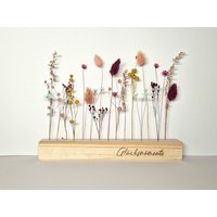 Trockenblumen Blumenleiste | Diy Tischdeko Wanddeko Getrocknete Blumen Holzleiste Sommer I Klassisch Personalisierbar von PhinasWuestenblume