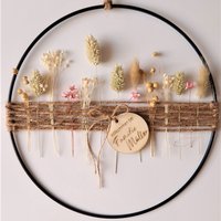 Trockenblumenkranz | Türkranz Fensterdeko Personalisiertes Geschenk Hochzeit Wanddeko Sommer Trockenblumenring Frühling Deko von PhinasWuestenblume