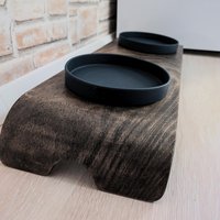 Schwarzer Napfstaender Katzen | Gebogene Futterstation Aus Buchenholz Erhoeht Und Geneigt Extra Breiter Fressnapf Mit Personalisierung Schwarzer Napfstaender Katzen | Gebogene Futterstation Aus Buchenholz Erhoeht Und Geneigt Extra Breiter Fressnapf Mit Personalisierung von PhiniasPlace