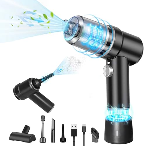 Phlbao Handstaubsauger Akku 9000Pa,3 in 1 Auto Staubsauger Stark Akkustaubsauger mit Typ-C 4000mAh Batterien Tragbarer Mini Staubsauger für Auto, Haus, Haustierhaare von Phlbao
