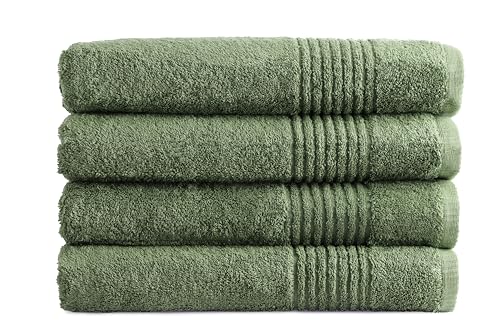 PHLOX Handtuch Set 70 x 140 cm – (4 Stück) 100% Baumwolle Badehandtücher – Oeko-Tex Made in Green Zertifiziert | 600 g/qm | Weiche & Saugfähige Badetücher Set – Premium Qualität - Grün von PHLOX