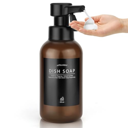 Phneems Halbautomatischer Touch-Seifenspender Elektrischer Seifenspender Mit Sensor 450ml Schaum Kunststoff Seifenspender IPX6 Wasserdicht Geeignet FüR KüChe,Bad,Mit Vier Aufklebern Versehen von Phneems